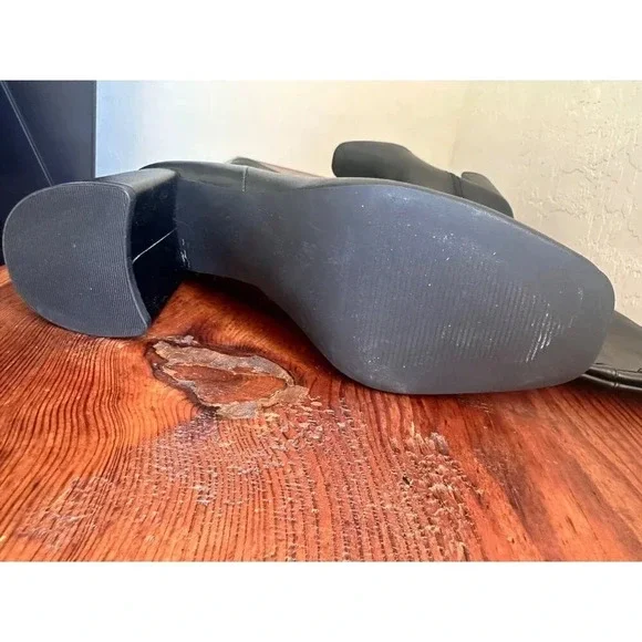 Steve Madden Lizah Black Womens Block Heel Knee-High Boots Size 8.5 PU Leather - Picture 7 of 8